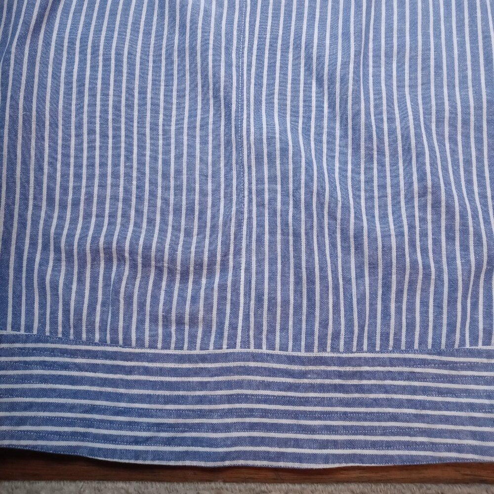FOR CYNTHIA linen blend sleeveless shift dress in stripe (L) - Picture 11 of 15